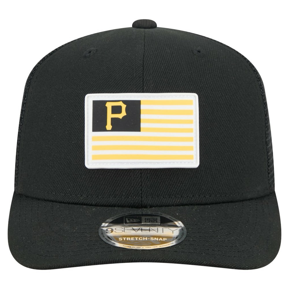 Pittsburgh Pirates Flag 9SEVENTY Stretch-Snap Hat Black