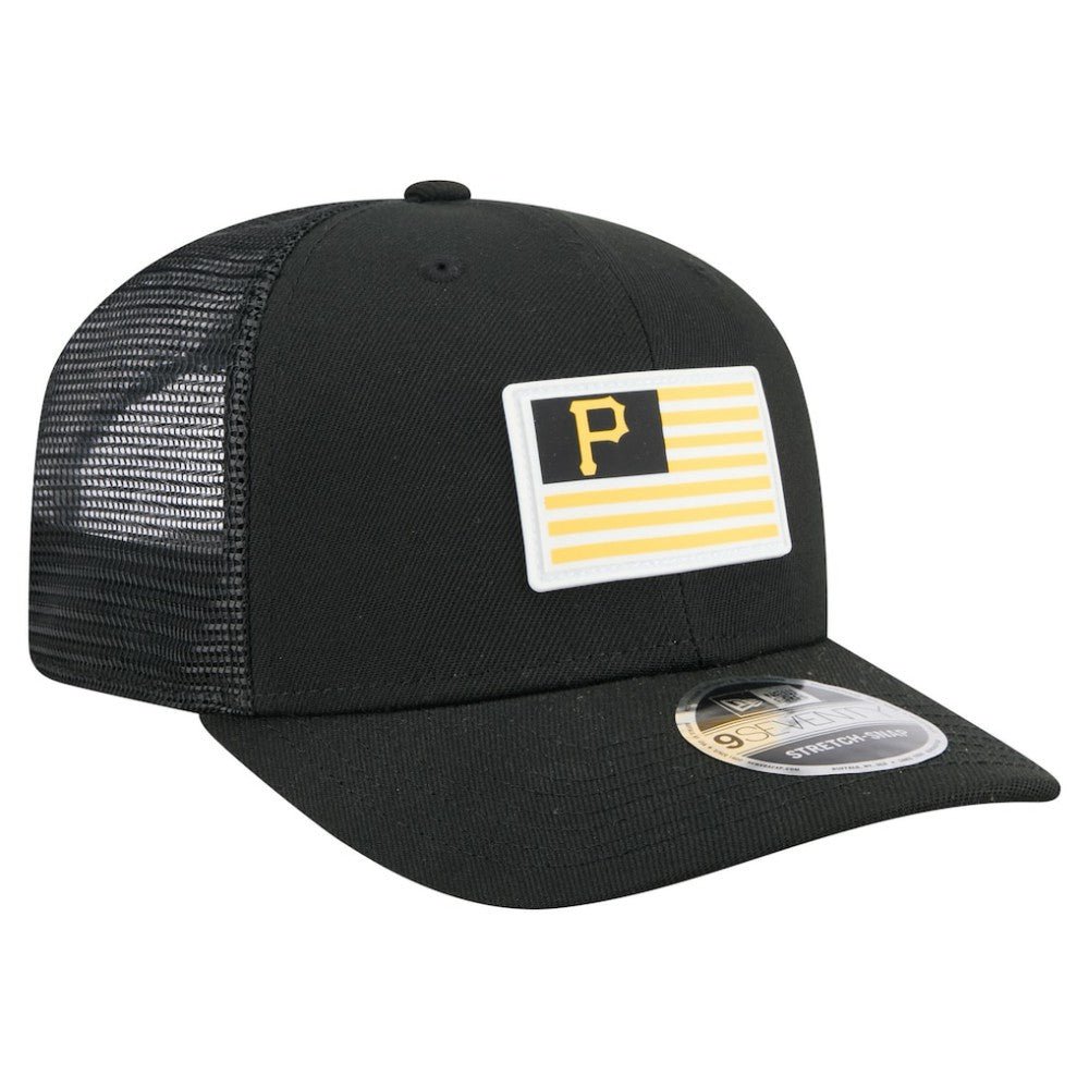 Pittsburgh Pirates Flag 9SEVENTY Stretch-Snap Hat Black