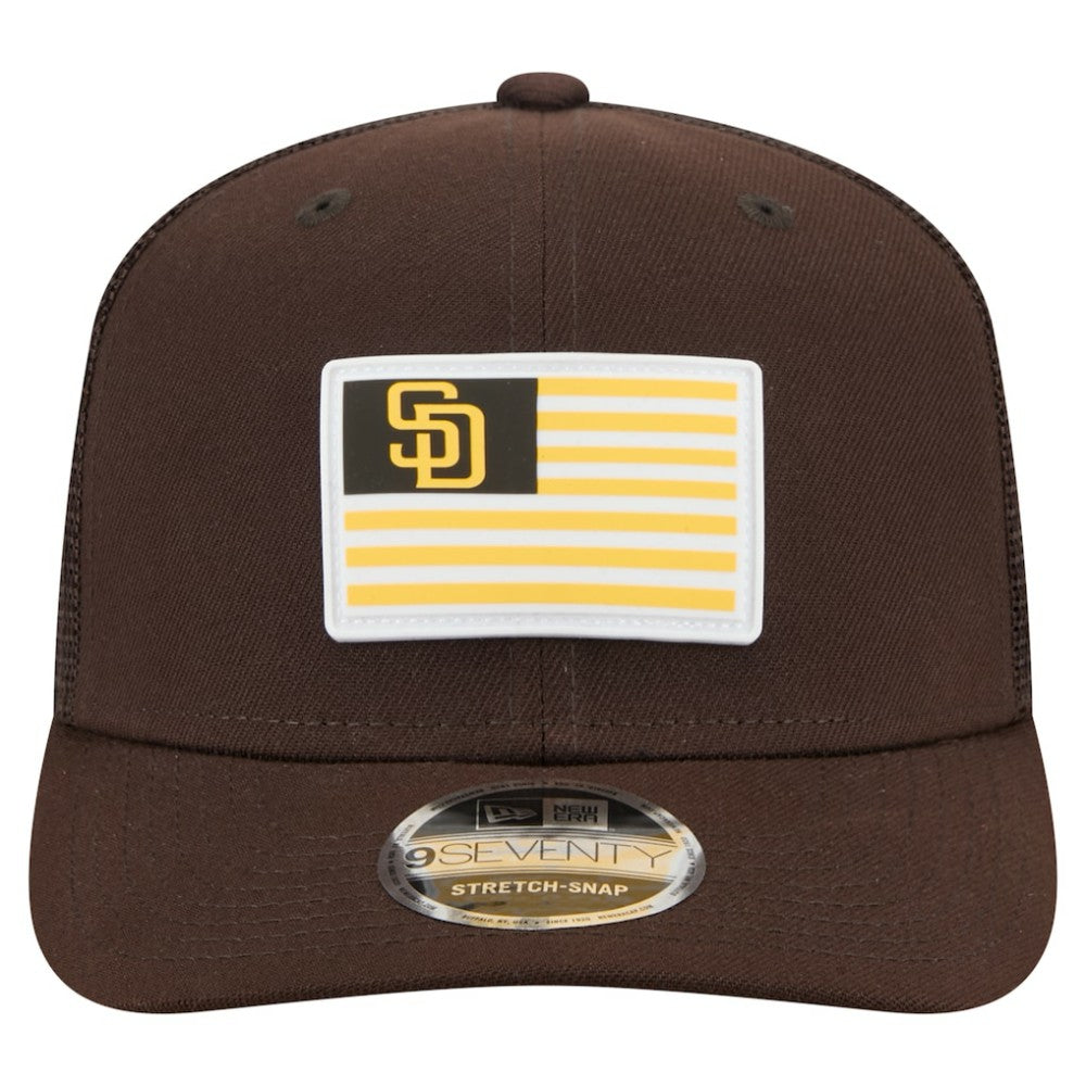 San Diego Padres Flag 9SEVENTY Stretch-Snap Hat Brown