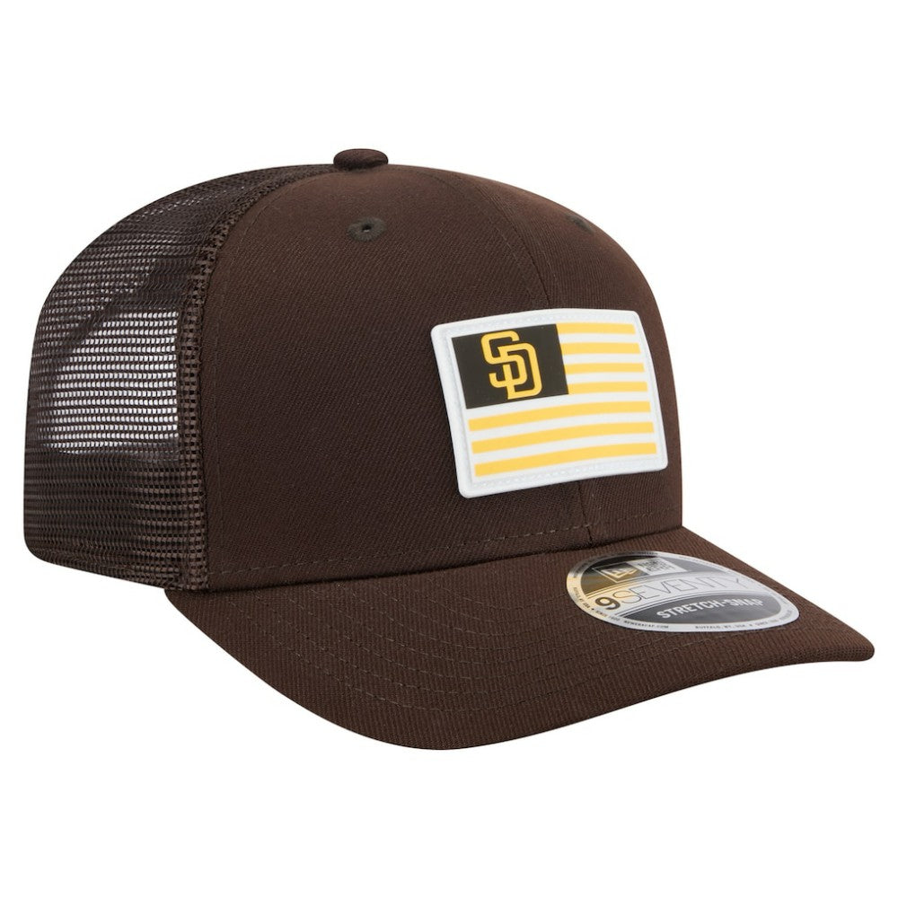 San Diego Padres Flag 9SEVENTY Stretch-Snap Hat Brown