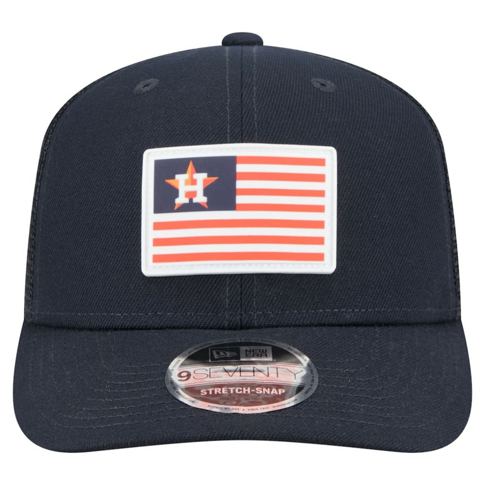 Houston Astros Flag 9SEVENTY Stretch-Snap Hat Navy