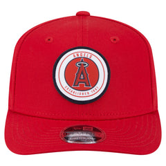Los Angeles Angels Circle Patch 9SEVENTY Stretch-Snap Hat Red