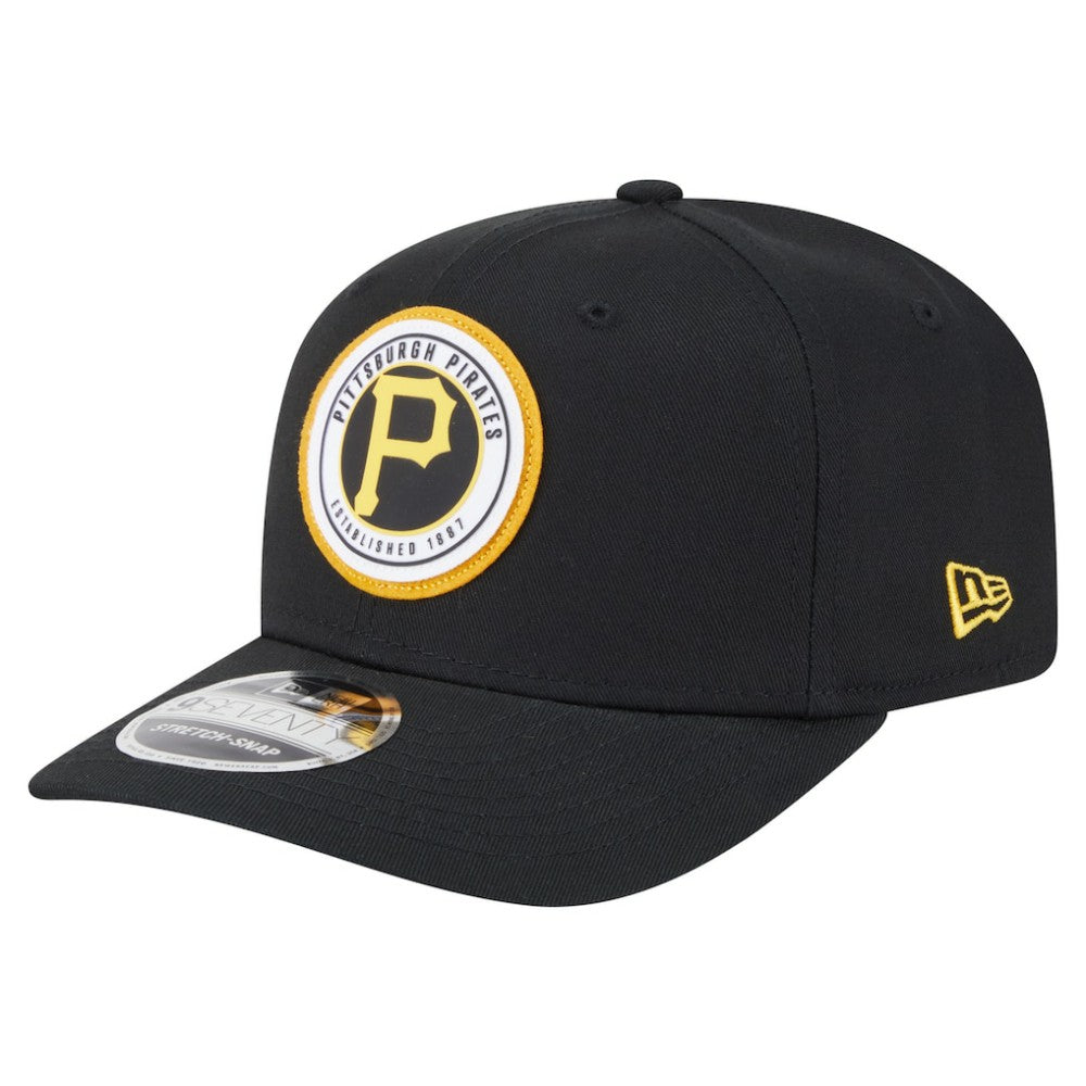 Pittsburgh Pirates Circle Patch 9SEVENTY Stretch-Snap Hat Black