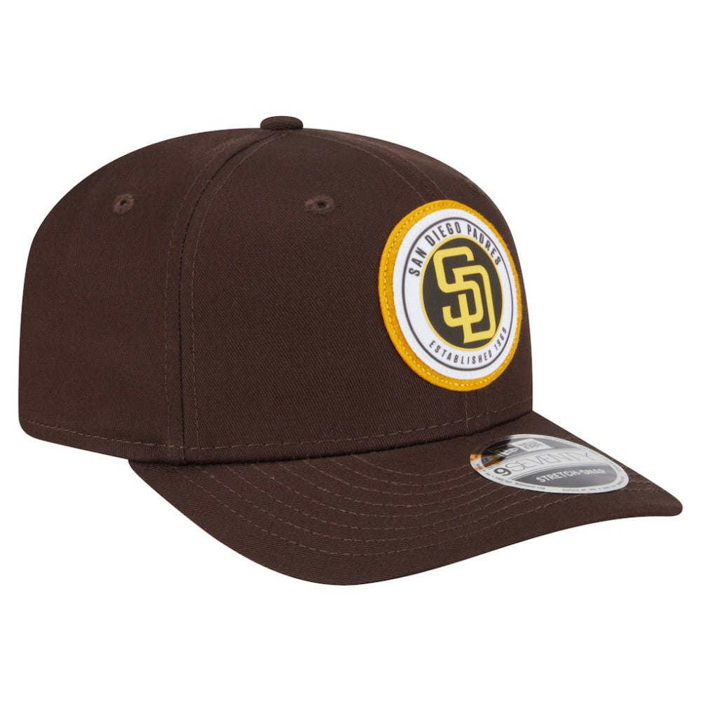 San Diego Padres Circle Patch 9SEVENTY Stretch-Snap Hat Brown