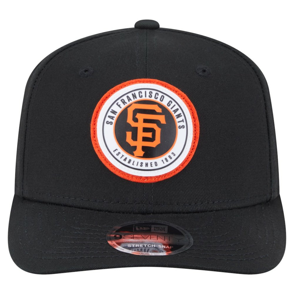 San Francisco Giants Circle Patch 9SEVENTY Stretch-Snap Hat Black