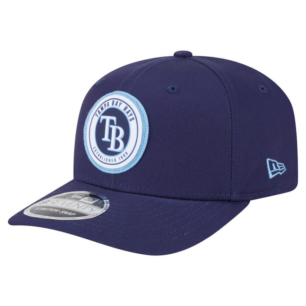 Tampa Bay Rays Circle Patch 9SEVENTY Stretch-Snap Hat Navy