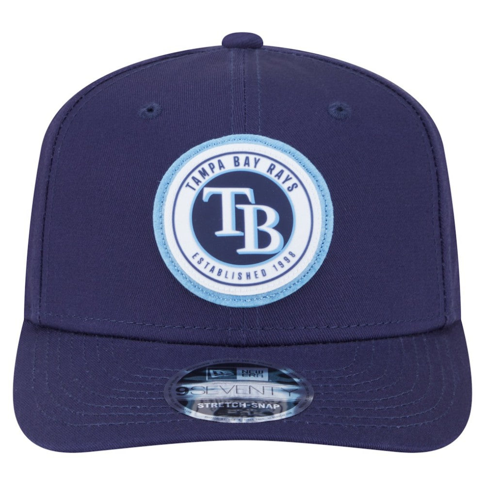 Tampa Bay Rays Circle Patch 9SEVENTY Stretch-Snap Hat Navy