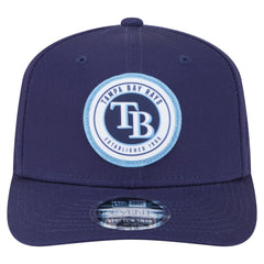 Tampa Bay Rays Circle Patch 9SEVENTY Stretch-Snap Hat Navy