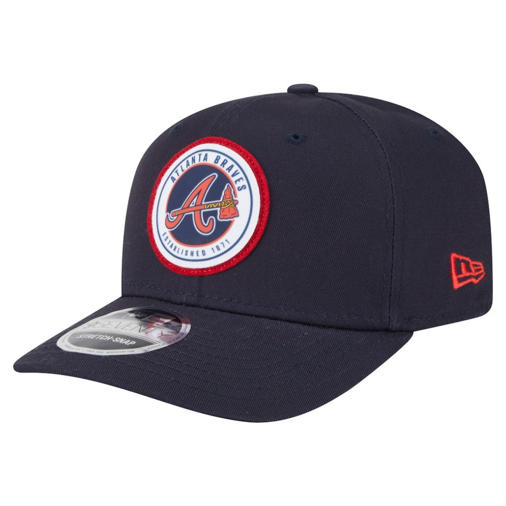 Atlanta Braves Circle Patch 9SEVENTY Stretch-Snap Hat Navy
