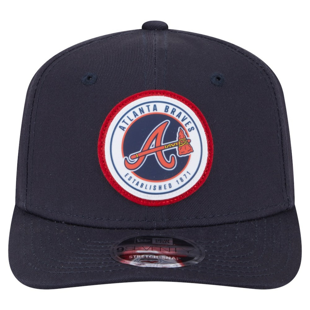 Atlanta Braves Circle Patch 9SEVENTY Stretch-Snap Hat Navy