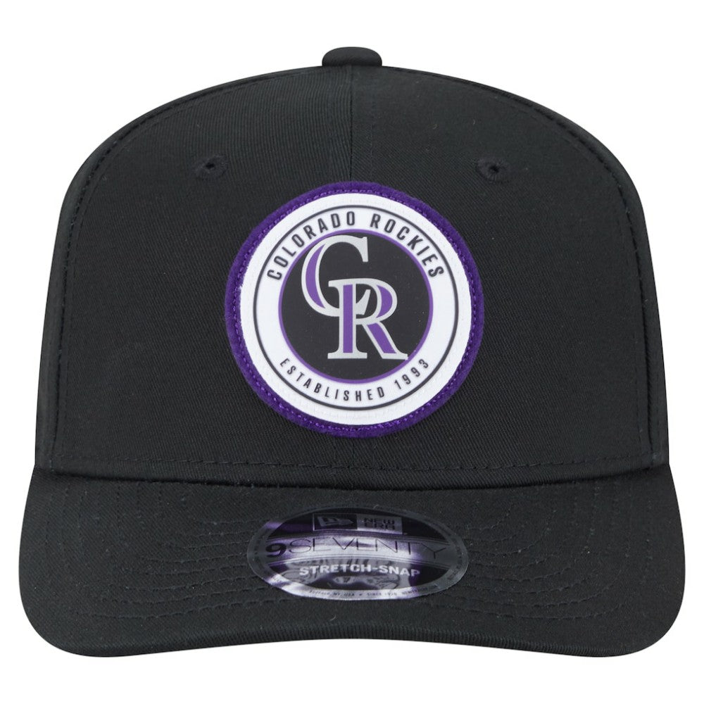 Colorado Rockies Circle Patch 9SEVENTY Stretch-Snap Hat Black
