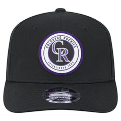 Colorado Rockies Circle Patch 9SEVENTY Stretch-Snap Hat Black