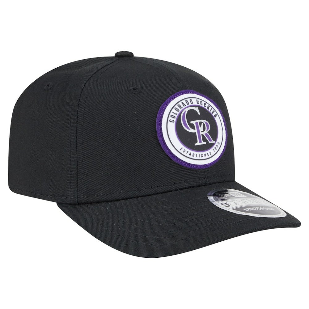 Colorado Rockies Circle Patch 9SEVENTY Stretch-Snap Hat Black