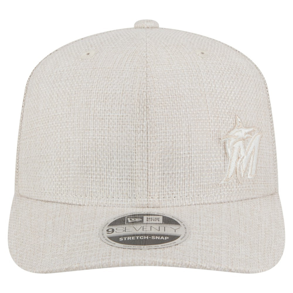 Miami Marlins Flawless 9SEVENTY Stretch-Snap Hat Light Beige