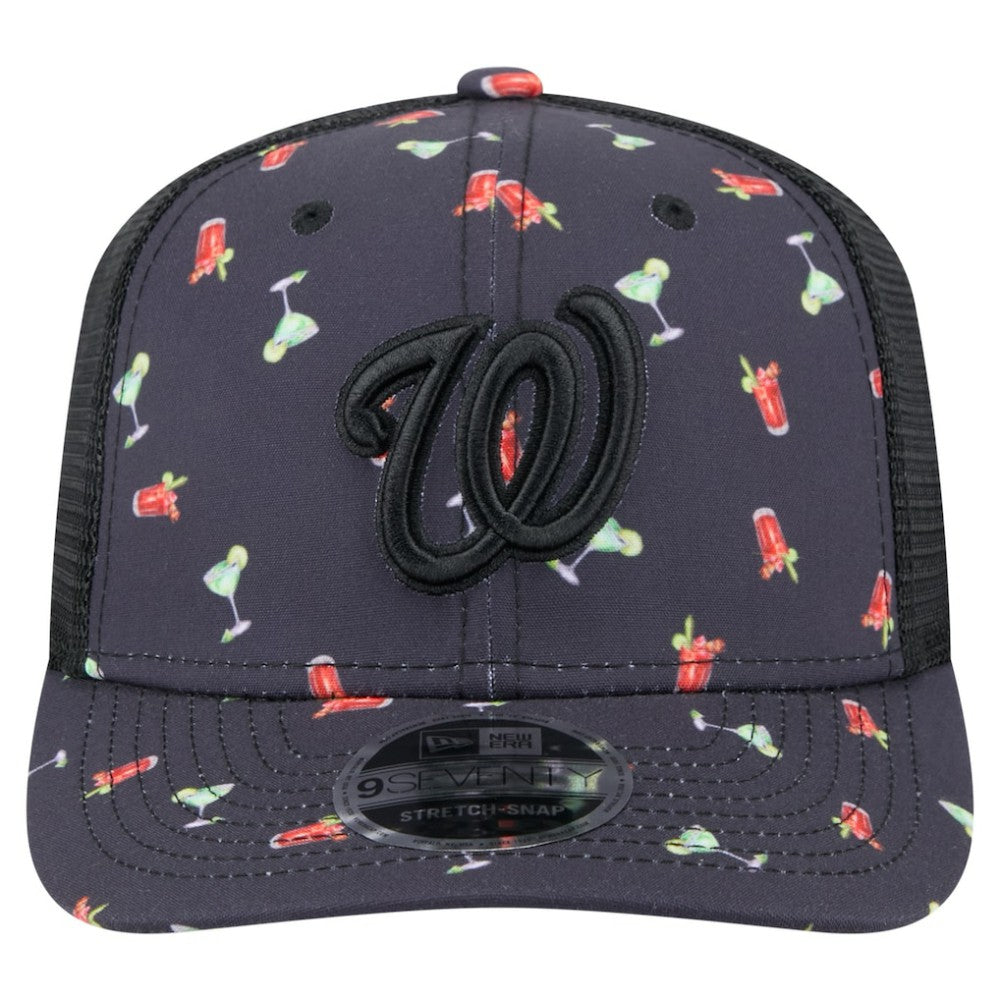 Washington Nationals Adventure Drinks Pattern 9SEVENTY Stretch-Snap Hat Black