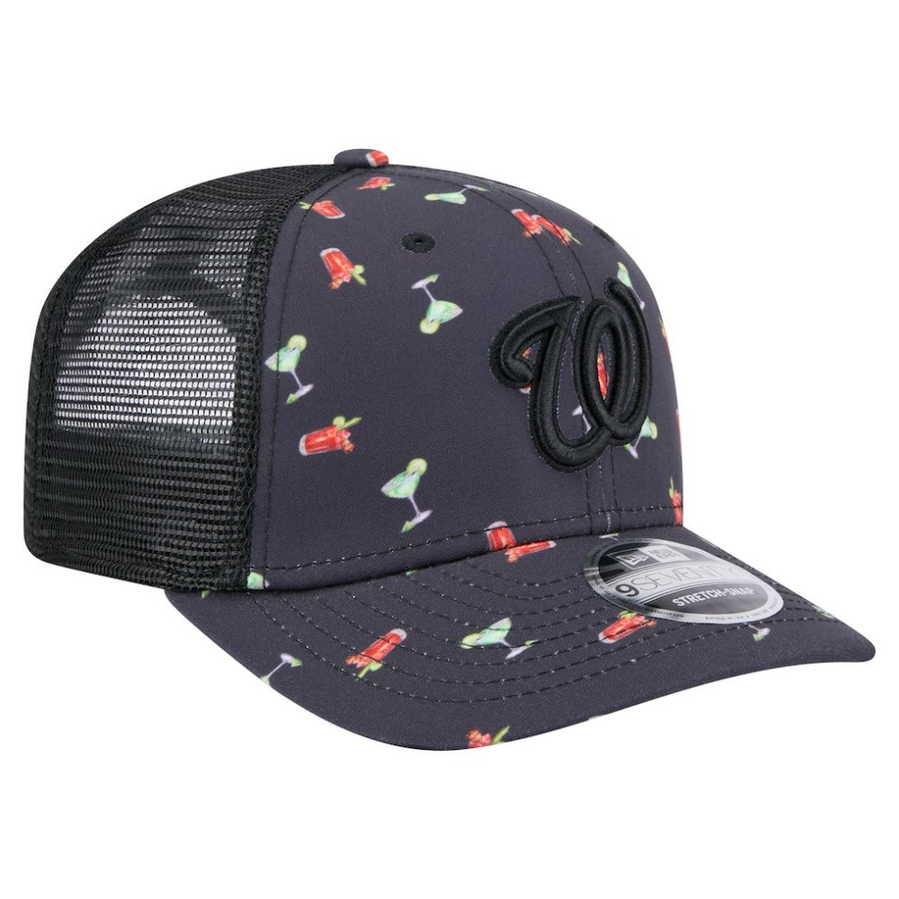 Washington Nationals Adventure Drinks Pattern 9SEVENTY Stretch-Snap Hat Black
