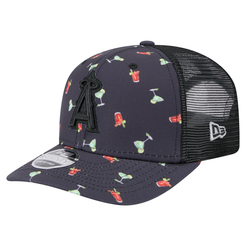 Los Angeles Angels Adventure Drinks Pattern 9SEVENTY Stretch-Snap Hat Black