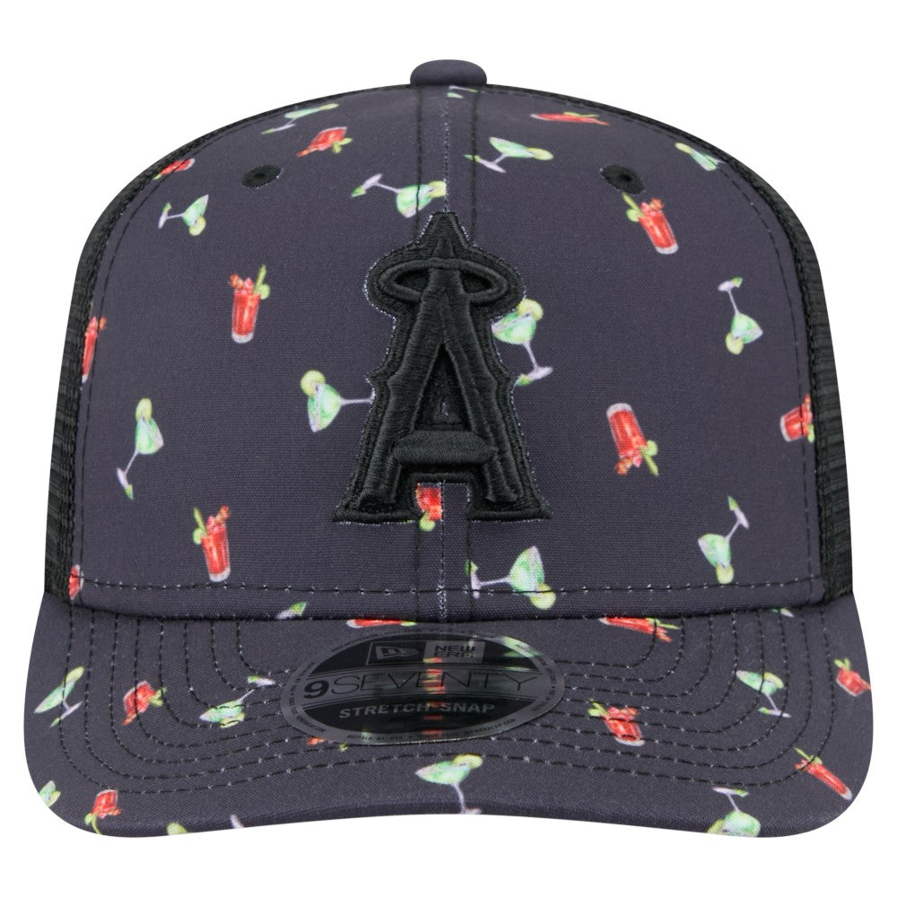 Los Angeles Angels Adventure Drinks Pattern 9SEVENTY Stretch-Snap Hat Black