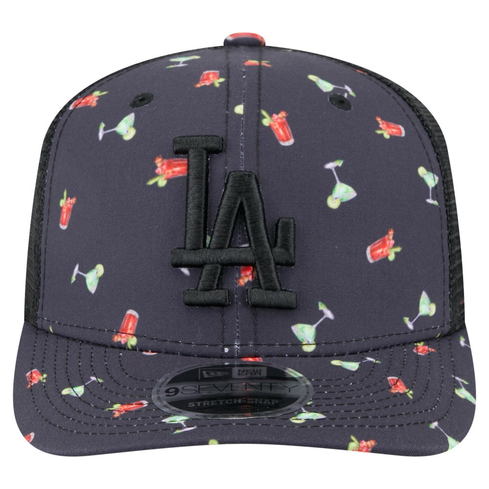 Los Angeles Dodgers Adventure Drinks Pattern 9SEVENTY Stretch-Snap Hat Black