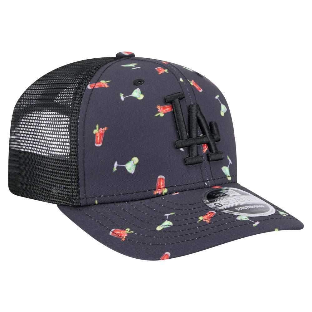 Los Angeles Dodgers Adventure Drinks Pattern 9SEVENTY Stretch-Snap Hat Black