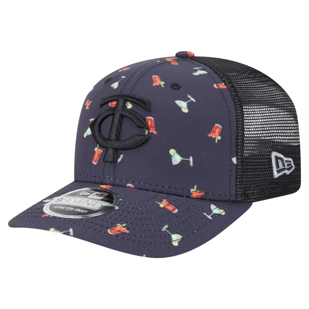 Minnesota Twins Adventure Drinks Pattern 9SEVENTY Stretch-Snap Hat Black