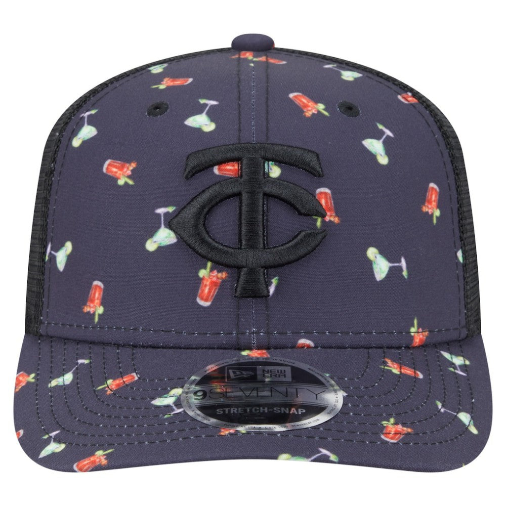 Minnesota Twins Adventure Drinks Pattern 9SEVENTY Stretch-Snap Hat Black