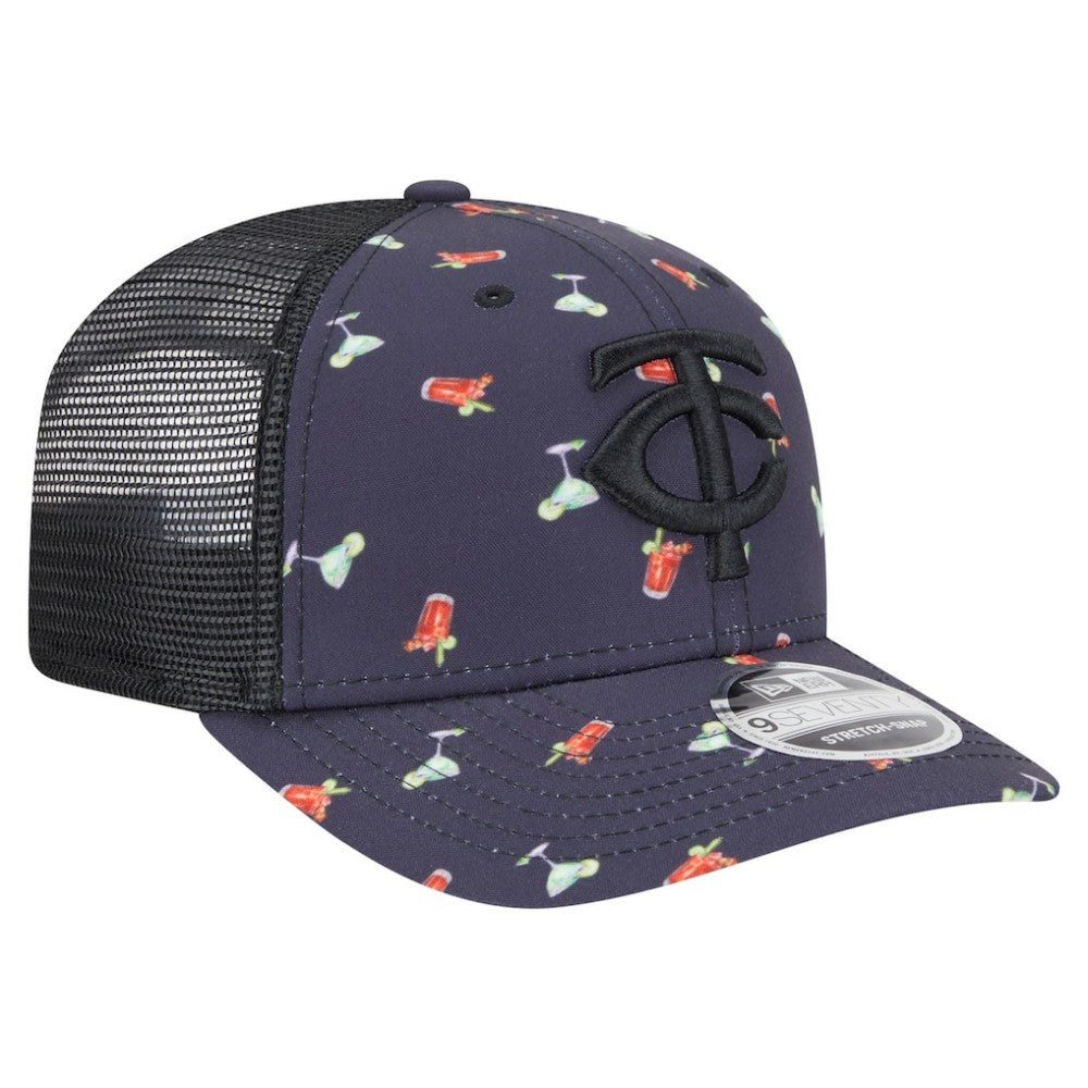 Minnesota Twins Adventure Drinks Pattern 9SEVENTY Stretch-Snap Hat Black