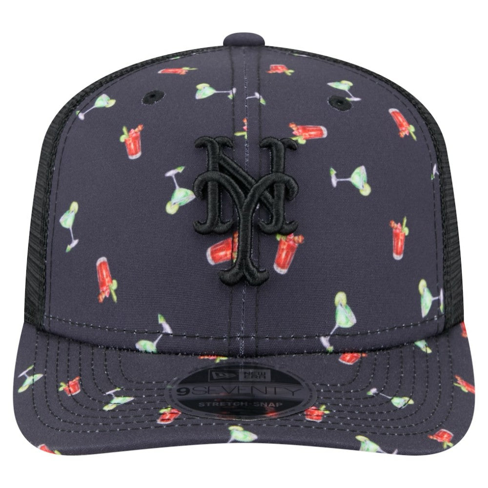 New York Mets Adventure Drinks Pattern 9SEVENTY Stretch-Snap Hat Black