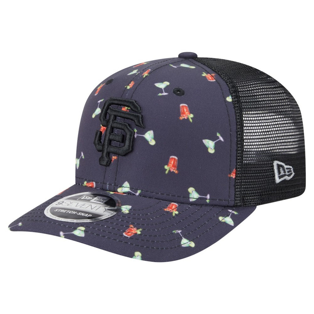 San Francisco Giants Adventure Drinks Pattern 9SEVENTY Stretch-Snap Hat Black