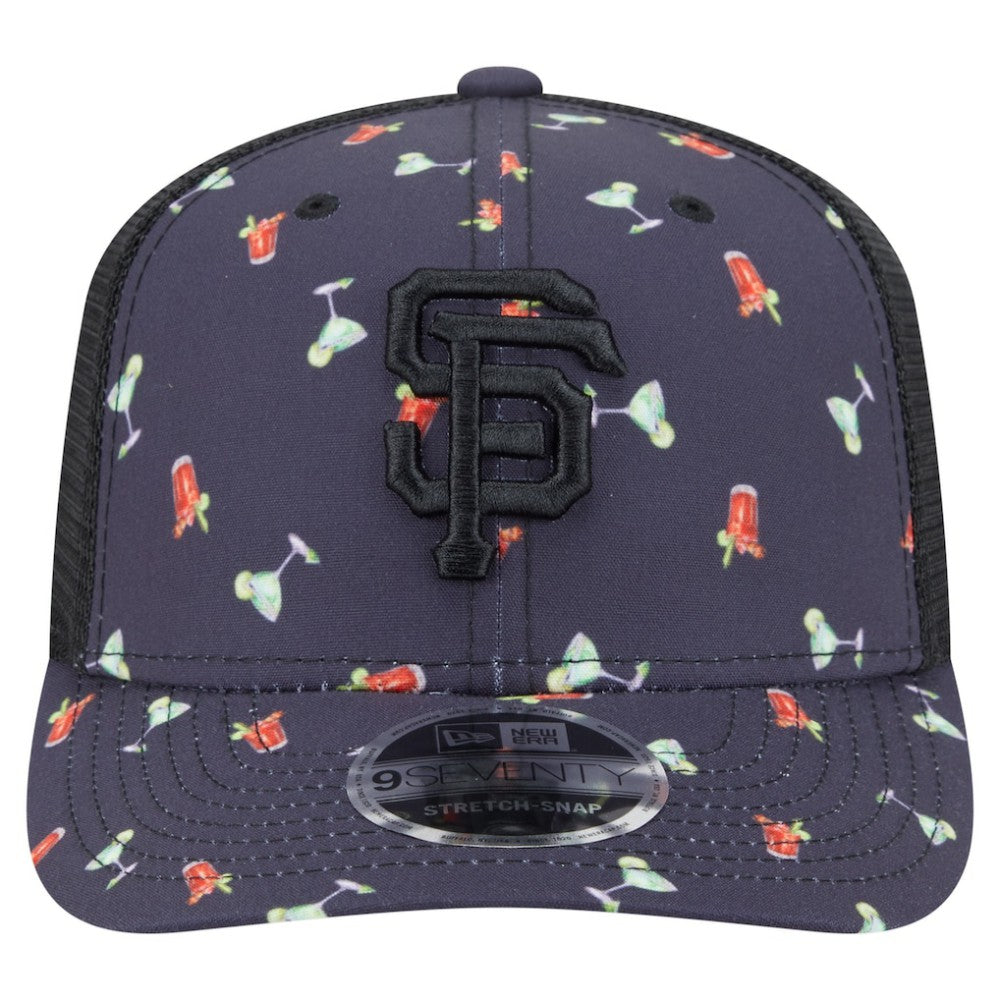 San Francisco Giants Adventure Drinks Pattern 9SEVENTY Stretch-Snap Hat Black