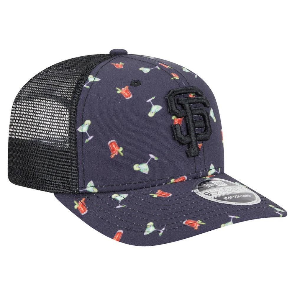 San Francisco Giants Adventure Drinks Pattern 9SEVENTY Stretch-Snap Hat Black