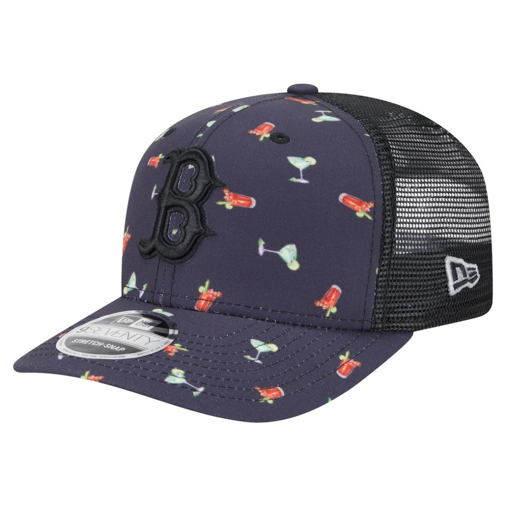 Boston Red Sox Adventure Drinks Pattern 9SEVENTY Stretch-Snap Hat Black