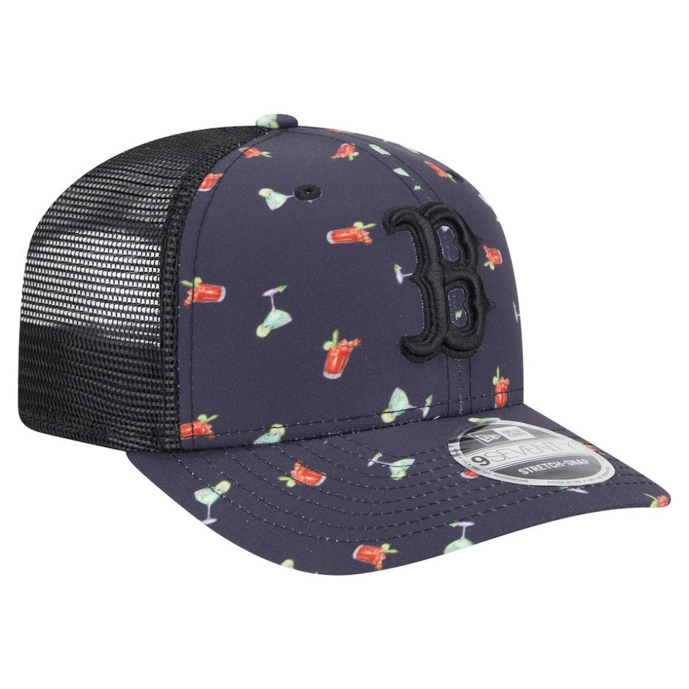 Boston Red Sox Adventure Drinks Pattern 9SEVENTY Stretch-Snap Hat Black