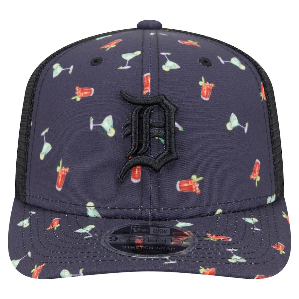 Detroit Tigers Adventure Drinks Pattern 9SEVENTY Stretch-Snap Hat Navy