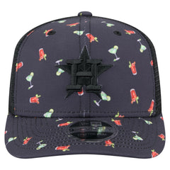 Houston Astros Adventure Drinks Pattern 9SEVENTY Stretch-Snap Hat Black