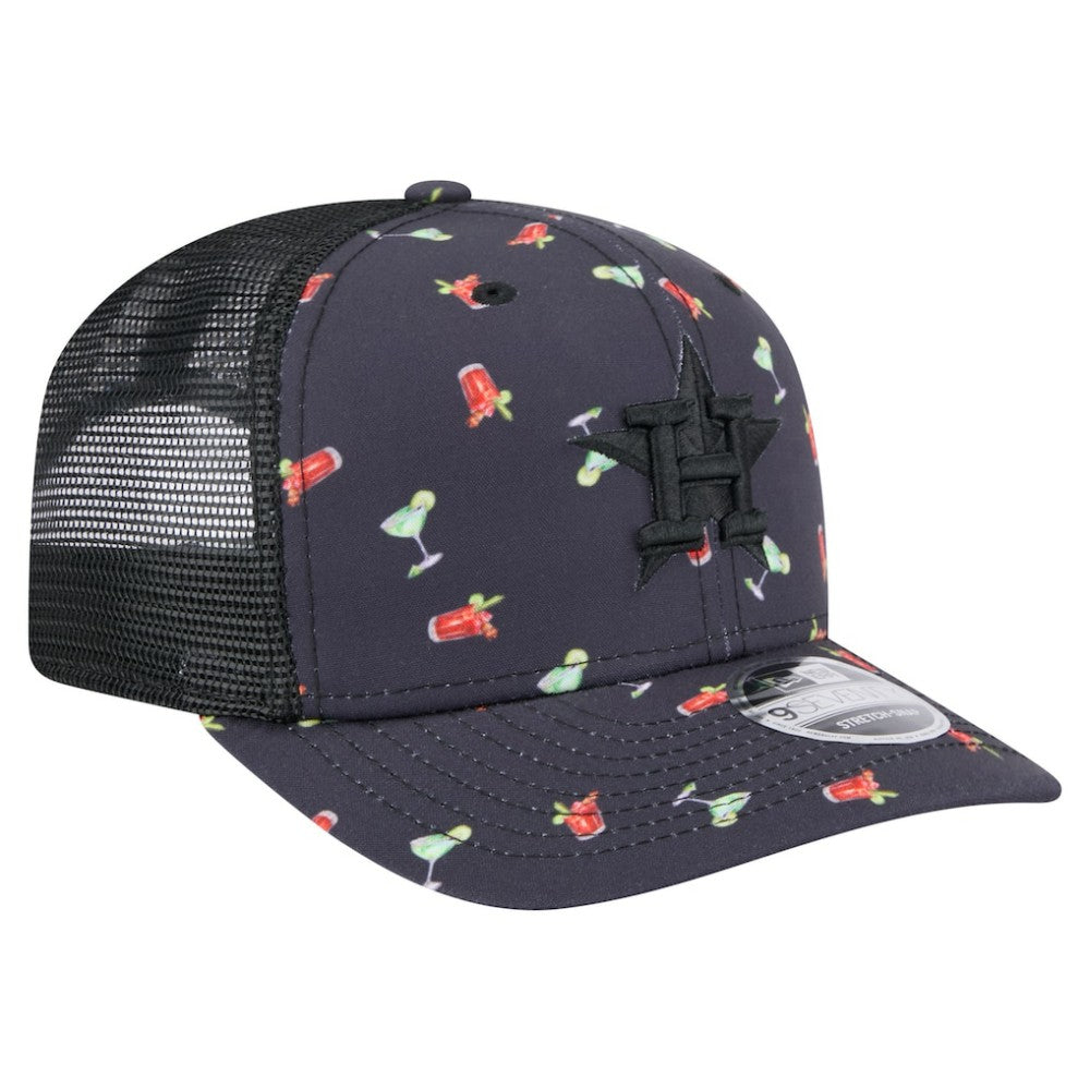 Houston Astros Adventure Drinks Pattern 9SEVENTY Stretch-Snap Hat Black