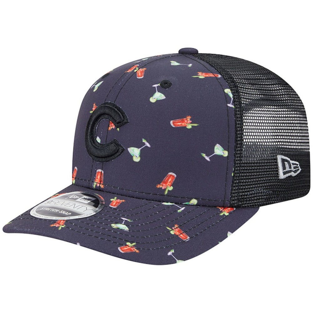 Chicago Cubs Adventure Drinks Pattern 9SEVENTY Stretch-Snap Hat Black