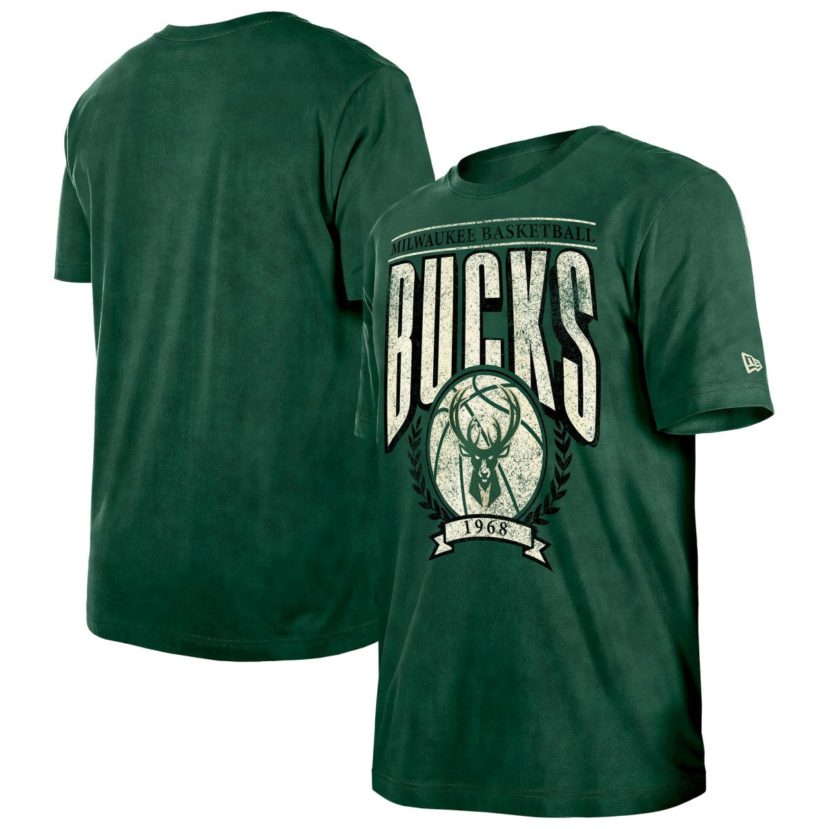 Milwaukee Bucks Throwback Vintage Boxy Mineral Wash T-Shirt - Hunter Green outlet