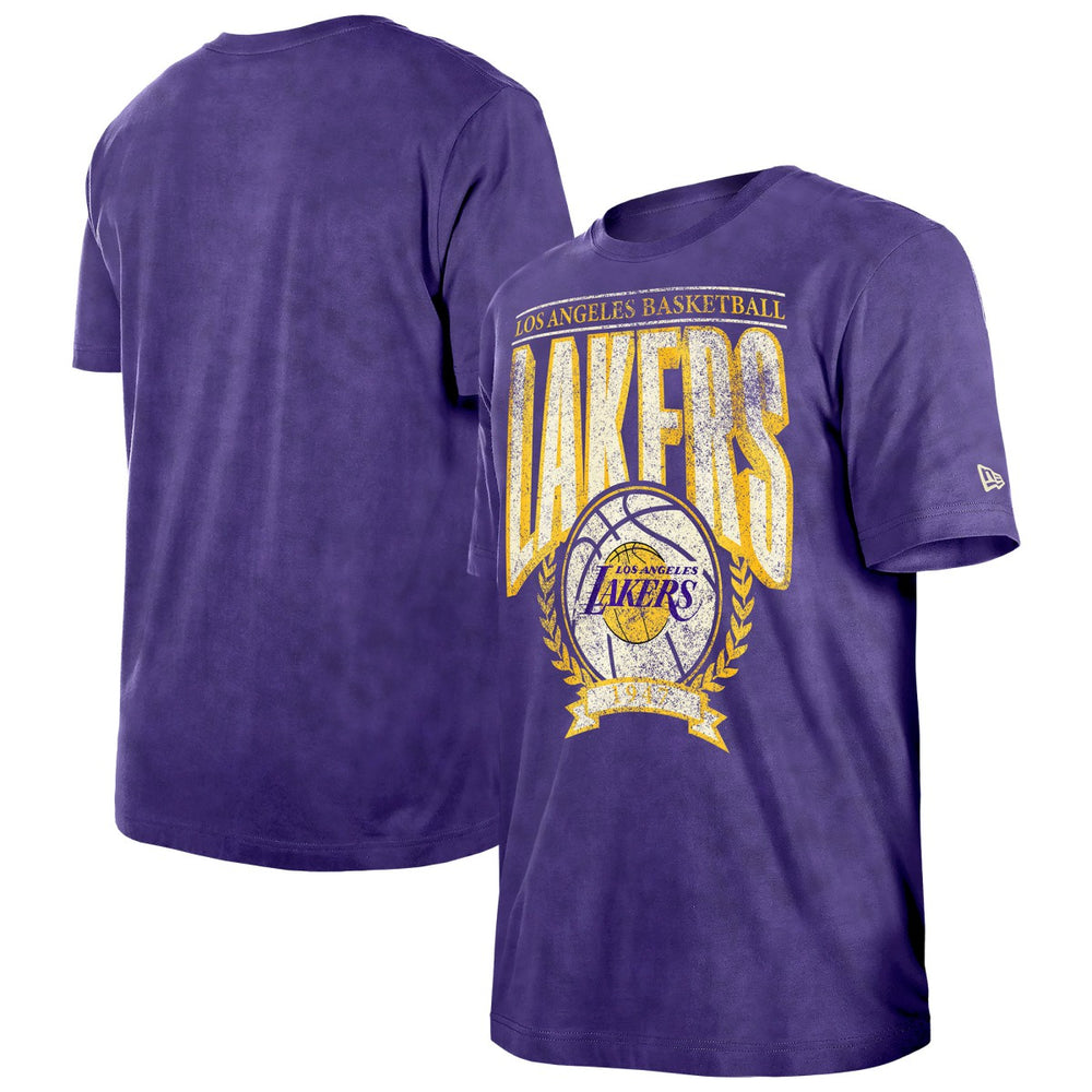 Los Angeles Lakers Throwback Vintage Boxy Mineral Wash T-Shirt - Purple outlet