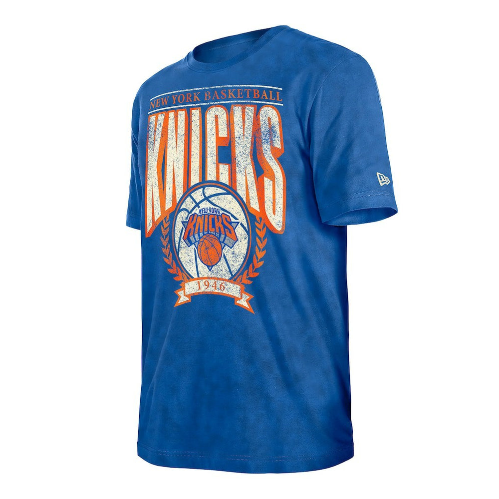 New York Knicks Throwback Vintage Boxy Mineral Wash T-Shirt - Blue discount