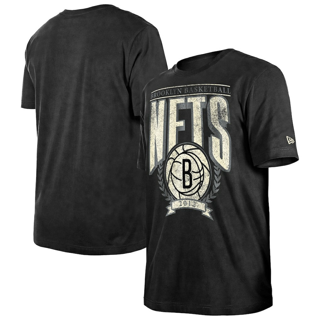 Brooklyn Nets Throwback Vintage Boxy Mineral Wash T-Shirt - Black shop