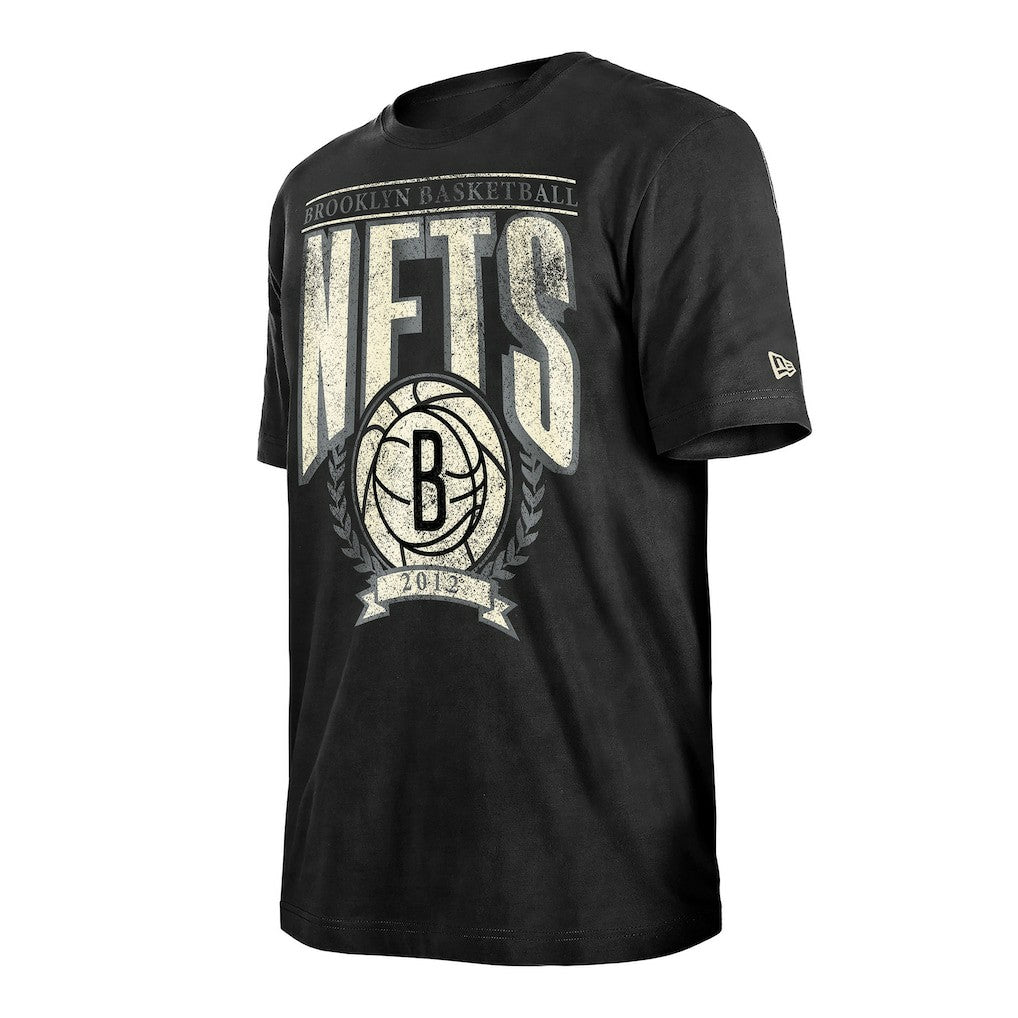 Brooklyn Nets Throwback Vintage Boxy Mineral Wash T-Shirt - Black shop