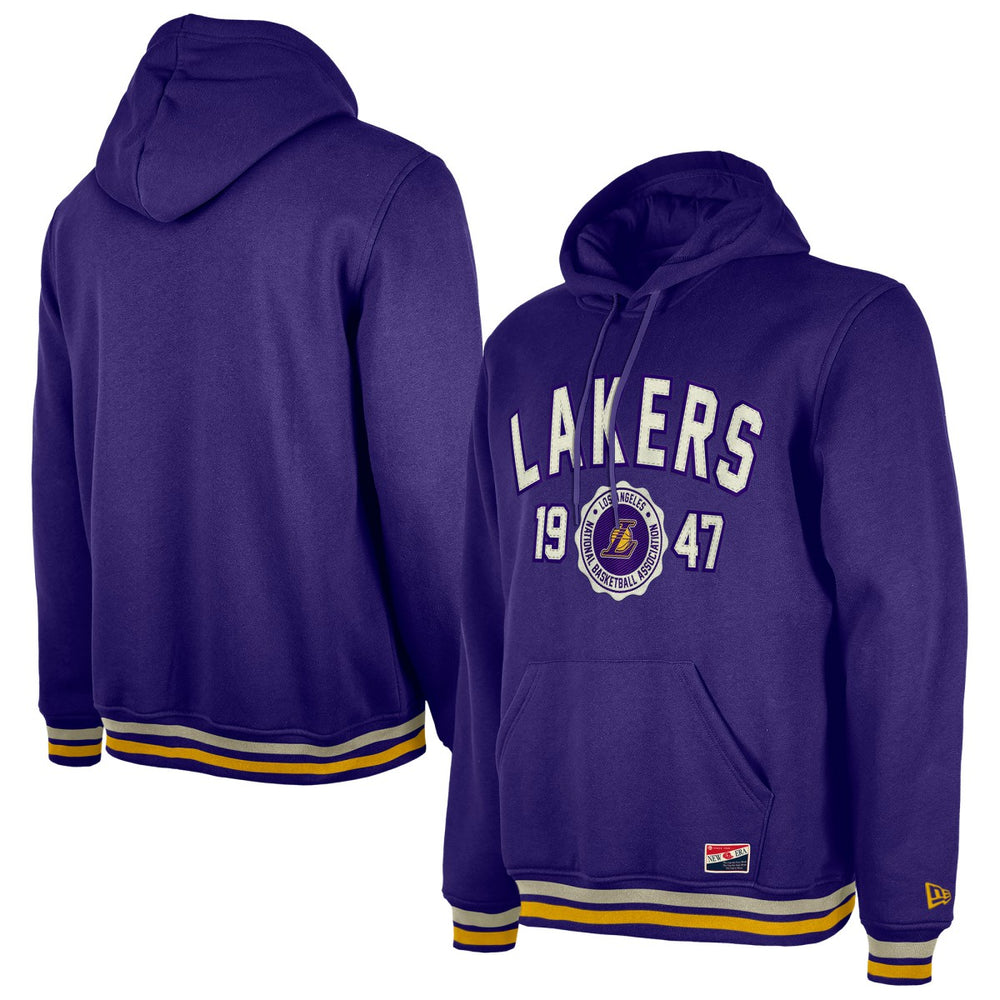 Los Angeles Lakers Throwback Vintage Pullover Hoodie - Purple outlet