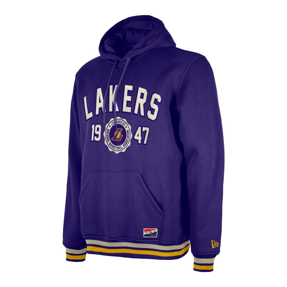 Los Angeles Lakers Throwback Vintage Pullover Hoodie - Purple outlet