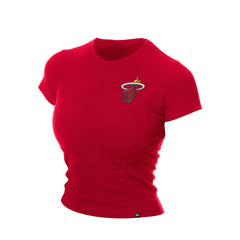 Miami Heat Women's Leisure Collection Baby Doll Cropped T-Shirt - Dark Red outlet