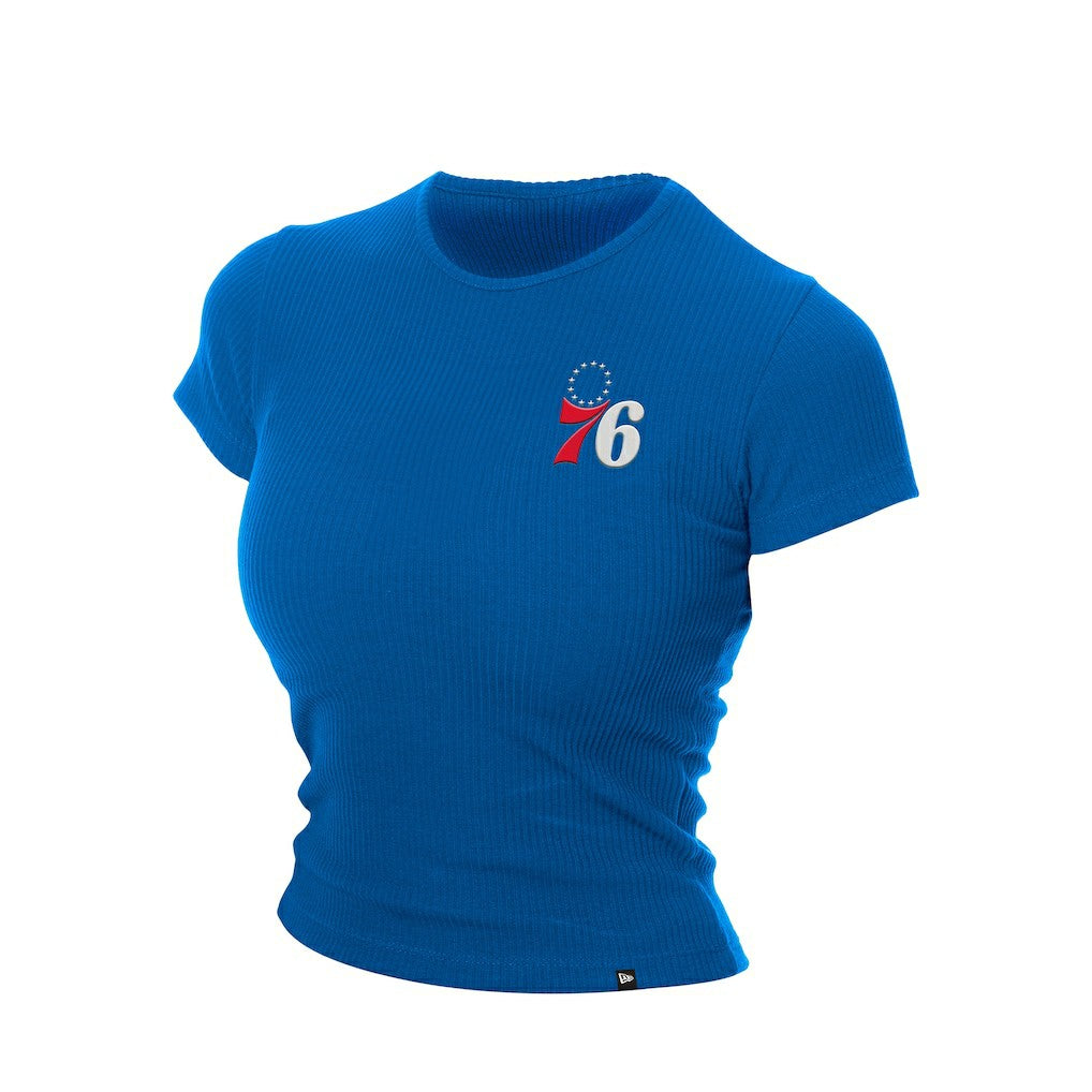 Philadelphia 76ers Women's Leisure Collection Baby Doll Cropped T-Shirt - Blue online
