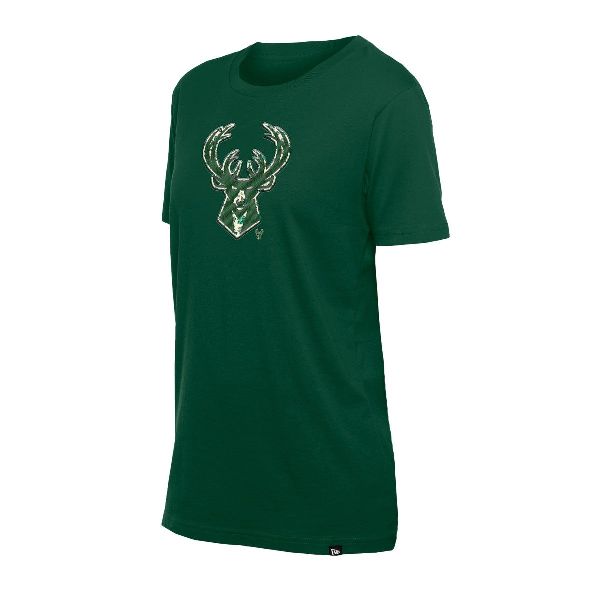 Milwaukee Bucks Women's Glam Game Flower T-Shirt - Hunter Green for sale