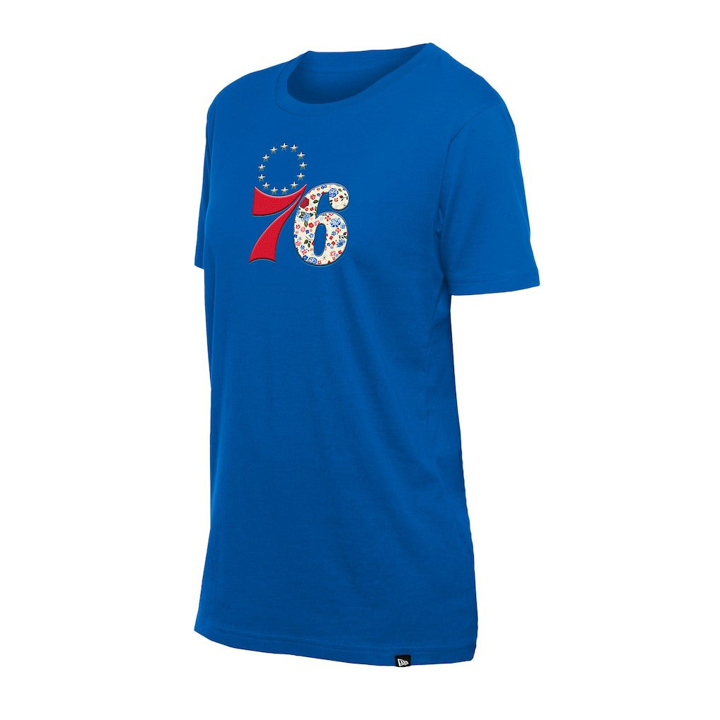Philadelphia 76ers Women's Glam Game Flower T-Shirt - Royal cheap