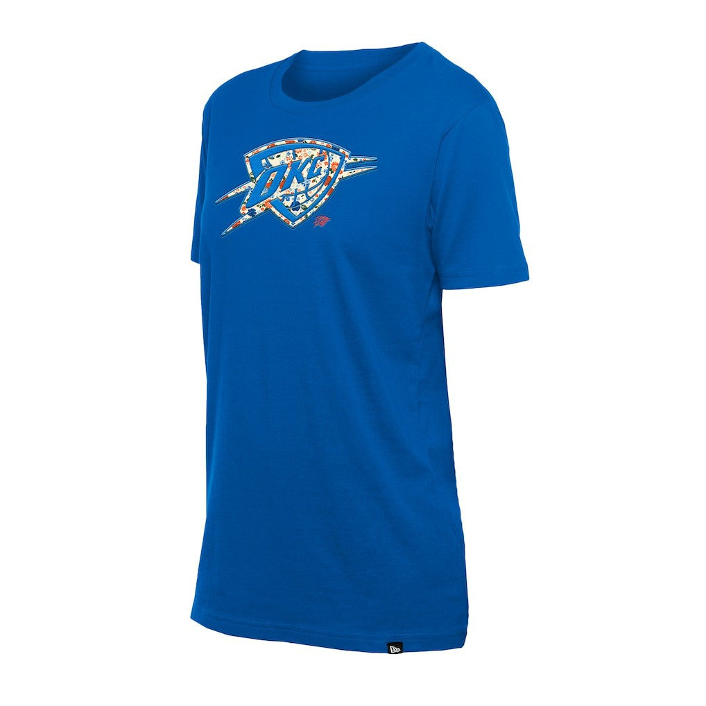 Oklahoma City Thunder Women's Glam Game Flower T-Shirt - Blue sale