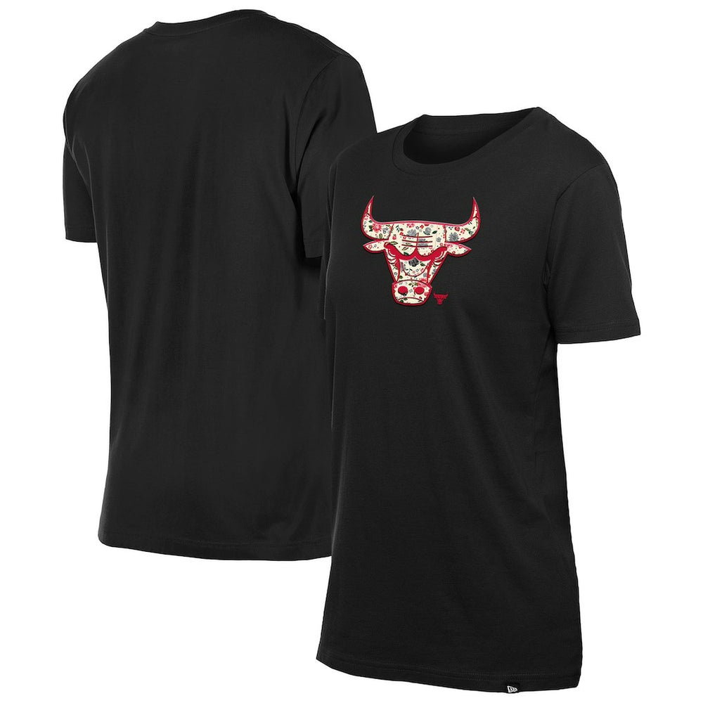 Chicago Bulls Women's Glam Game Flower T-Shirt sale - Black discount